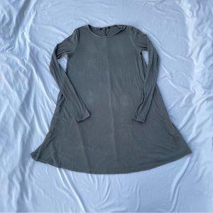 Womens ribbed green olive dress